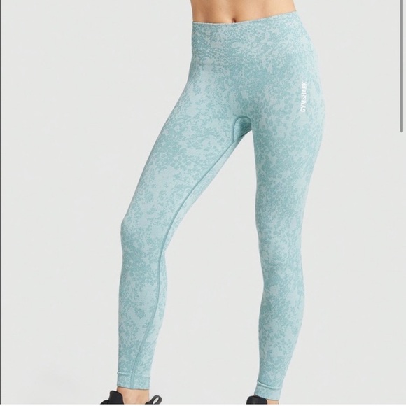 GYMSHARK Blue Green Seafoam Butt Enhancer Stretch Leggings Pant Womens Small - Picture 1 of 8